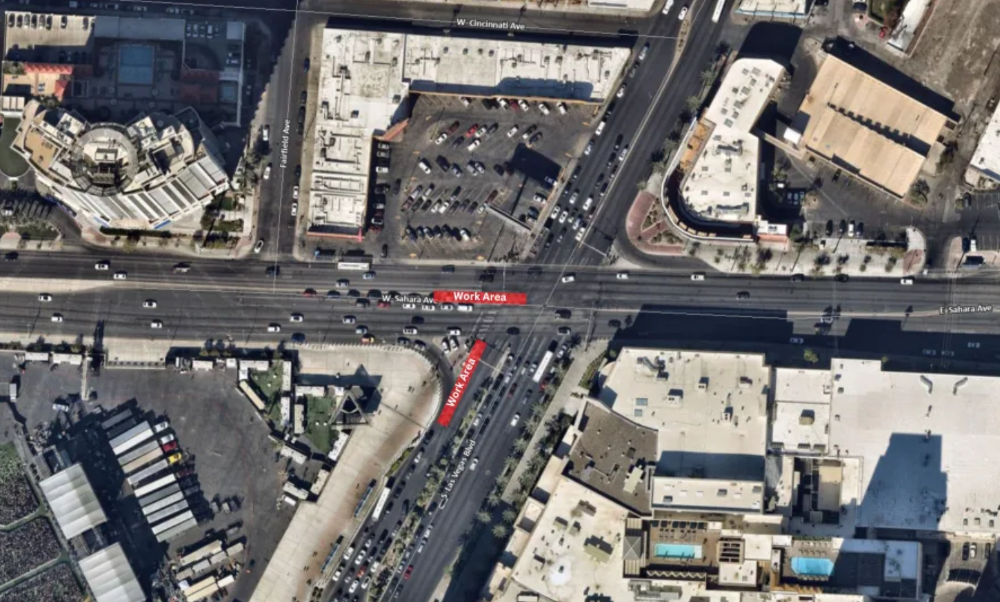 Nighttime sewer construction to impact traffic at Las Vegas Boulevard and Sahara