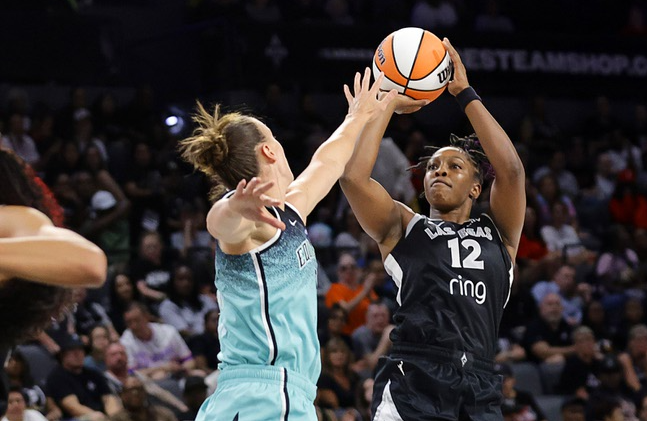 Aces surge past Liberty with dominant fourth quarter performance